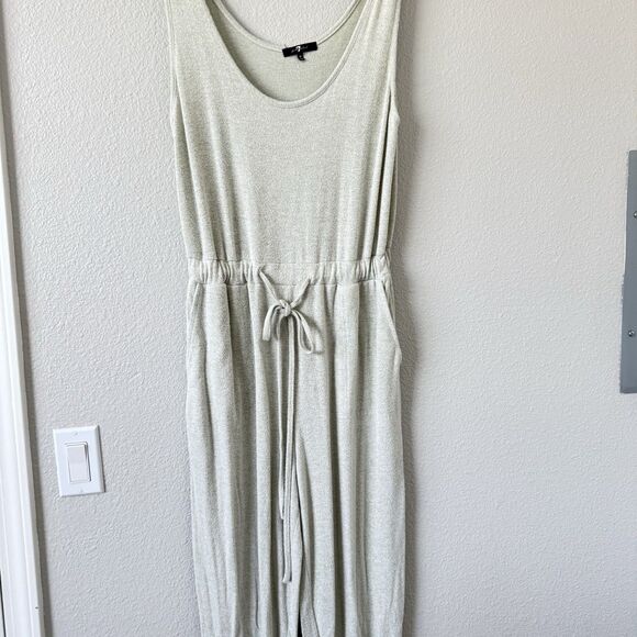 7 For All Mankind GREEN Womens Loungewear Jersey Jumpsuit Sleeveless Size M - Picture 7 of 11